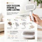 Pet Slicker Brush For Cats & Dogs, Self-Cleaning Grooming Brush With One-Click Hair Removal, Gentle Deshedding Tool For Long & Short Hair, Skin-Friendly Pet Grooming Comb