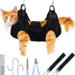 Cat Grooming Hammock Kit For Cats Dogs Up To 12 Lb, Hanging Harness And Sling For Nail Trimming, Includes Clippers Trimmer