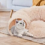 Cat Tunnel With Cat Bed For Indoor, Soft Plush Peekaboo Cat Cave Donut Tunnel, For Cats Kittens, Rabbit - Image 8