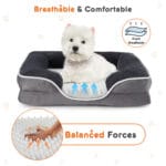 Memory Foam Pet Bed For Small Dogs & Cats With Washable Removable Cover Non-Slip Base Waterproof Liner - Image 5