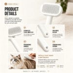 Pet Slicker Brush For Cats & Dogs, Self-Cleaning Grooming Brush With One-Click Hair Removal, Gentle Deshedding Tool For Long & Short Hair, Skin-Friendly Pet Grooming Comb - Image 3