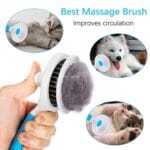 Self Cleaning Slicker Brush - Cat Brush Skin-Friendly Deshedding Grooming Massaging Tool For Long & Short Haired Pets, Cat Hair Brushes Easy Removes Undercoat For Dogs Cats Rabbits - UPGRADED, Blue - Image 6