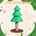 31.5in Christmas Tree Cat Scratcher, Cat Scratching Post For Indoor Cats, Large Sisal Cat Scratching Tree Cat Scratch Tower, Green - Image 6