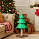 31.5in Christmas Tree Cat Scratcher, Cat Scratching Post For Indoor Cats, Large Sisal Cat Scratching Tree Cat Scratch Tower, Green - Image 7